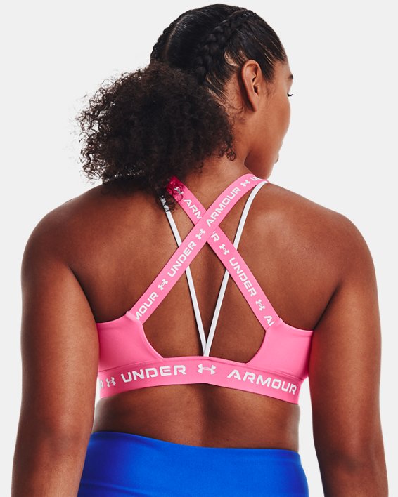 Women's UA Crossback Low Sports Bra, Pink, pdpMainDesktop image number 6